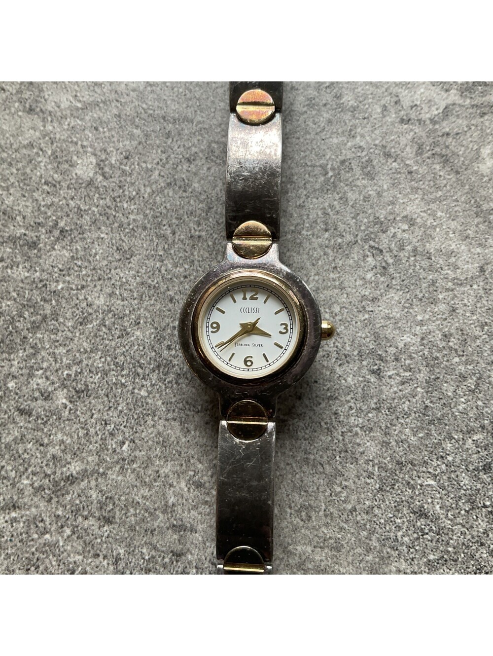 Ecclissi 925 Sterling Silver Womens Watch Sterling Case And Band 1.52 Oz A9